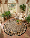 Savannah Sojourn Collection Area Rug -  Chobe Round Light Brown  lifestyle 56