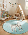 Wonder Tykes Collection Area Rug -  Vibrant Round Teal  lifestyle 36
