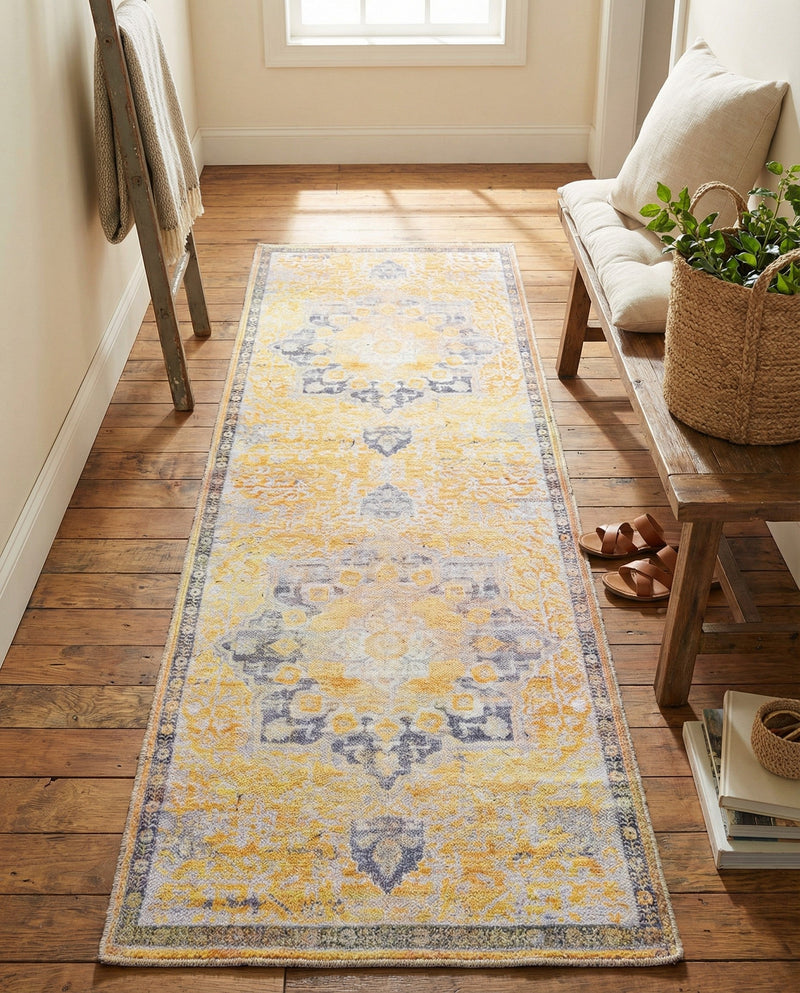 Baroque Era Collection Area Rug - Versailles (Tuscan Yellow) Runner Tuscan Yellow  lifestyle 36