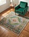 Savannah Soiree Collection Area Rug - Serengeti (Green) Square Green  lifestyle 33