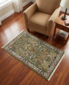 Persian Elegance Collection Area Rug -  Kerman (Green) Rectangle Green  lifestyle 6