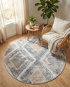 Aegean Elegance Collection Area Rug -  Rhodes Round Gray Cream  lifestyle 77