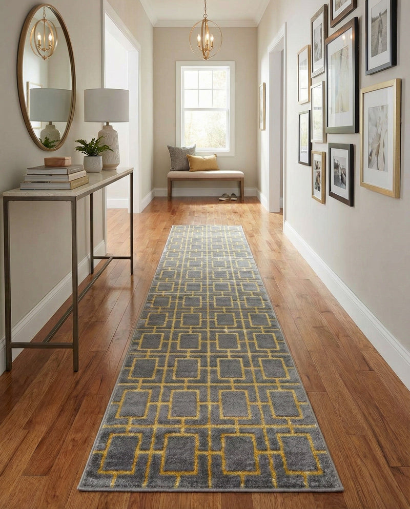 Hollywood Luxe Collection Area Rug -  Beverly (Gray Gold) Runner Gray Gold  lifestyle 55