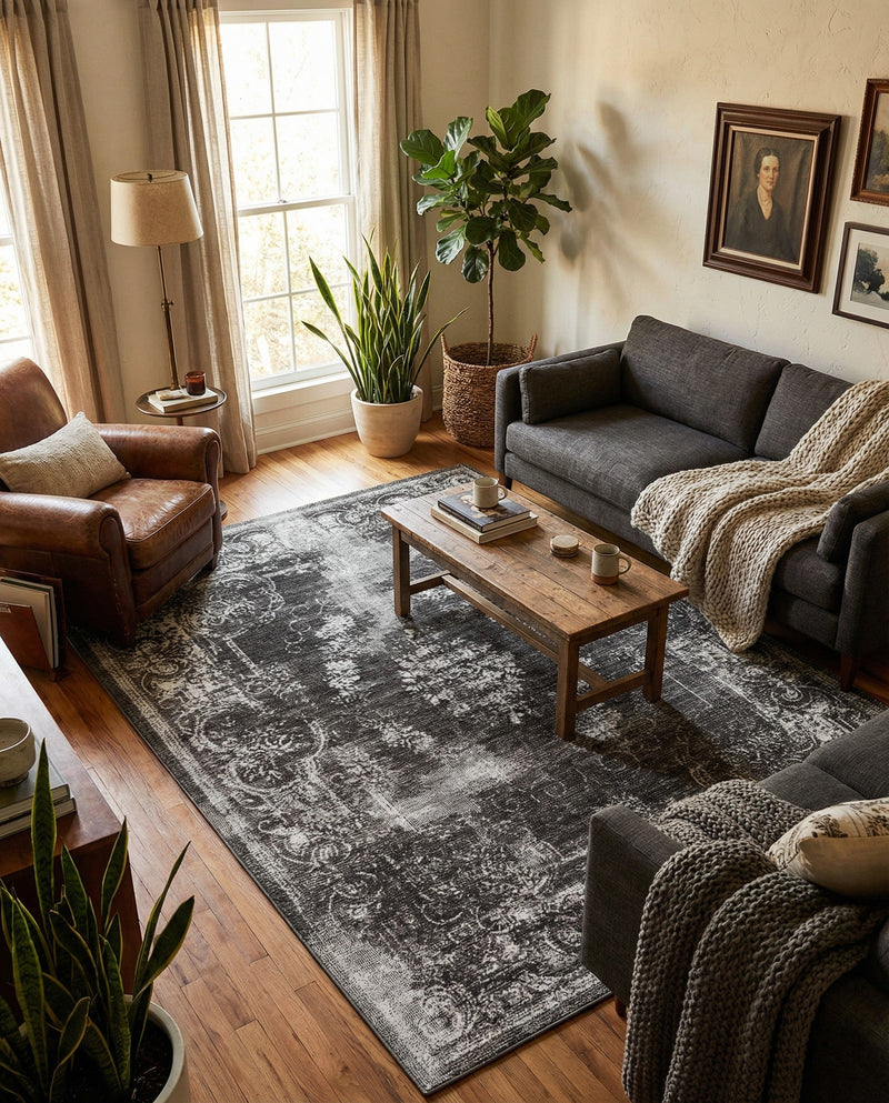 Copenhagen Comfort Collection Area Rug -  Roskilde Rectangle Charcoal  lifestyle 25