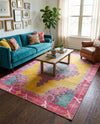 Heritage Elegance Collection Area Rug -  Winterthur (Yellow) Rectangle Yellow  lifestyle 14