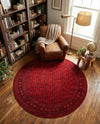 Samarkand Elegance Collection Area Rug -  Konye-Urgench Round Red  lifestyle 63