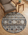 Desert Modern Eco Rug Series Collection Area Rug -  Sonora Round Khaki Gray  lifestyle 73