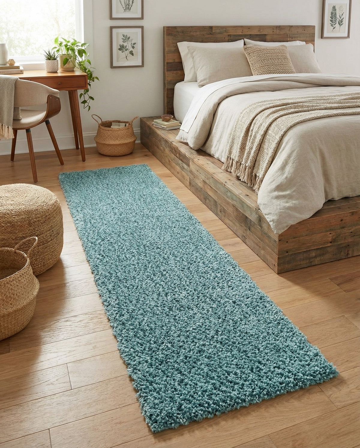 Alpine Plush Collection Area Rug -  Cortina (Aqua) Runner Aqua  lifestyle 86