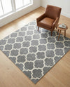 Lattice Gardens Collection Area Rug -  Bloomfield (Dark Gray) Square Dark Gray  lifestyle 71