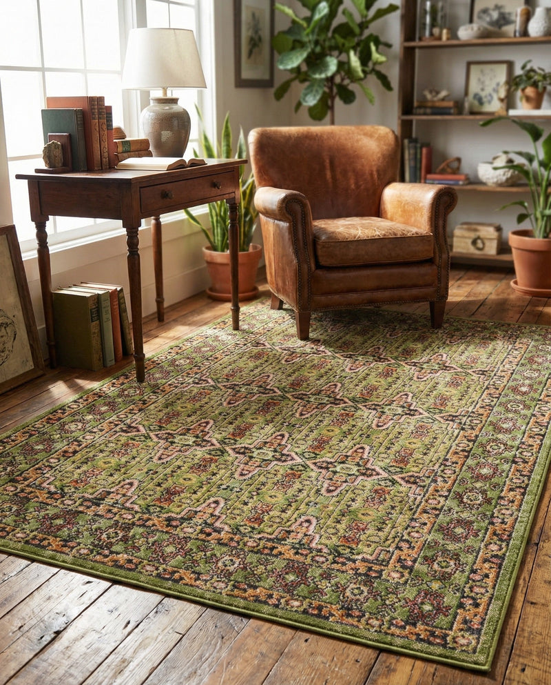 Geneva Terrace Collection Area Rug -  Nyon Rectangle Green  lifestyle 26