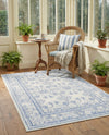 Horizon Collection Area Rug -  Meridian Rectangle Ivory Blue  lifestyle 32