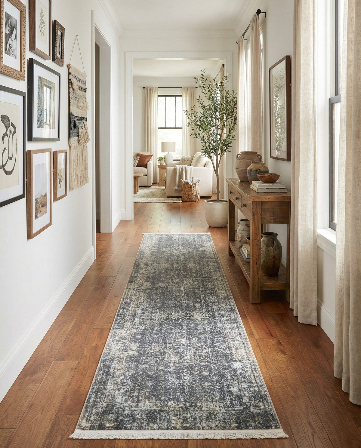 Caribbean Breeze Collection Area Rug -  Utila Runner Fume Gray  lifestyle 92