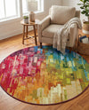 Urban Terrace Collection Area Rug -  Lawn Round Multi  lifestyle 78
