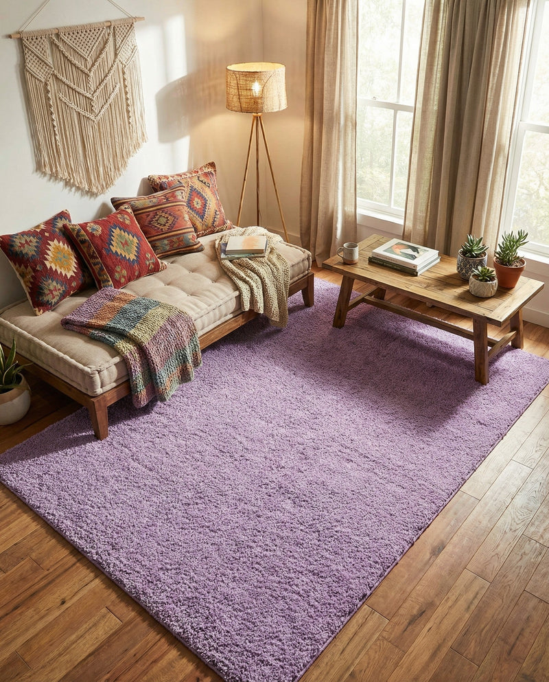 Plush Oasis Collection Area Rug - Serenity (Lilac) Rectangle Lilac  lifestyle 21