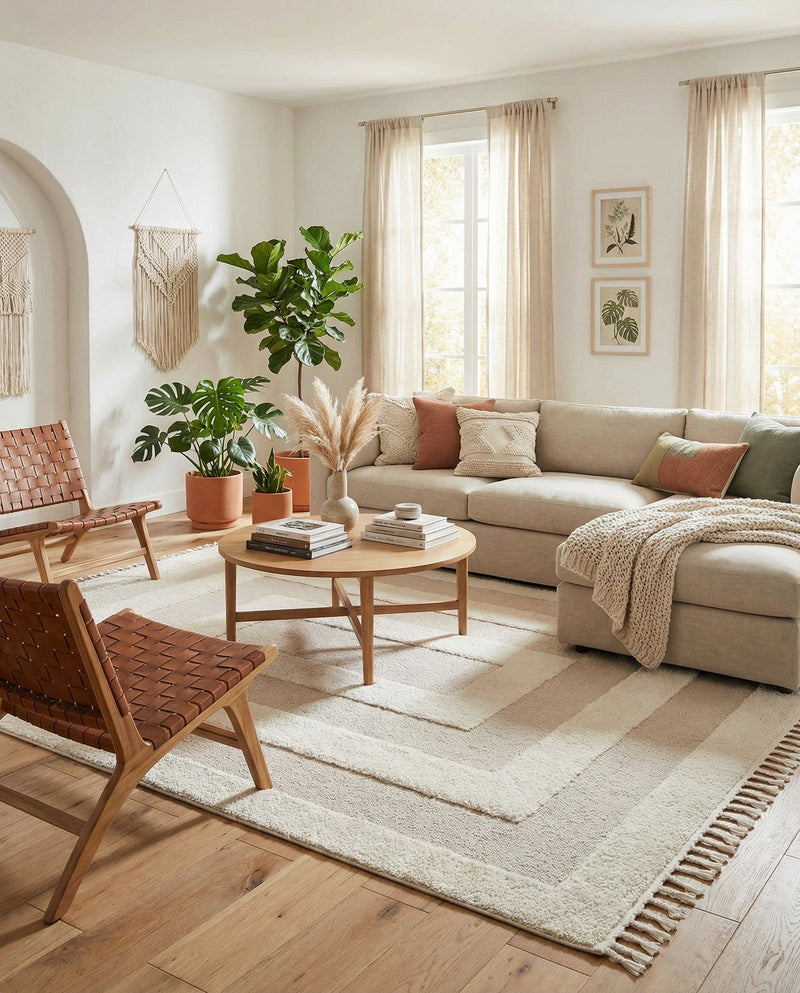 Sahara Chic Collection Area Rug -  Casablanca Rectangle Ivory  lifestyle 26