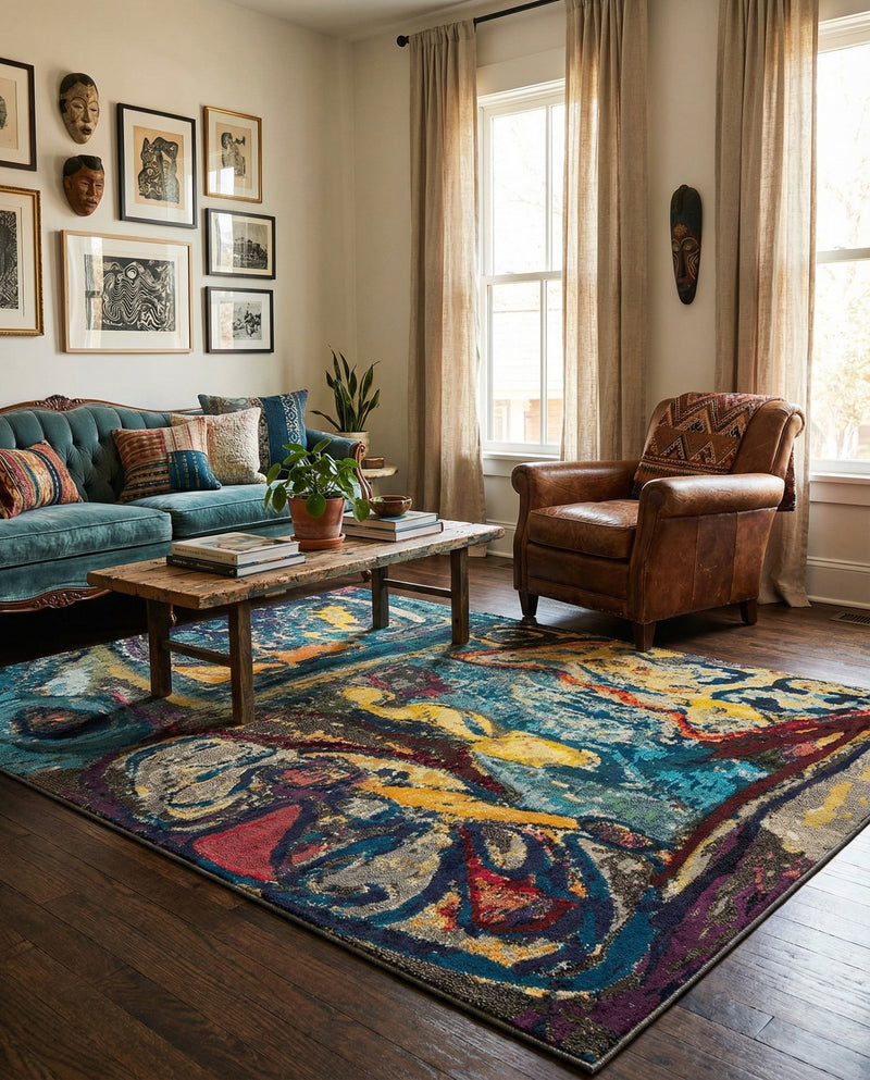 Autumnal Tapestry Collection Area Rug - Harvestville Rectangle Multi  lifestyle 10
