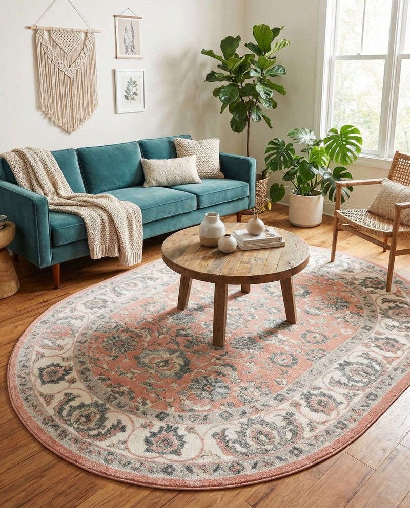 Adriana Terrace Collection Area Rug -  Positano (Rose) Oval Rose  lifestyle 20