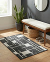 Urban Terrace Collection Area Rug -  Parkside Rectangle Black and White  lifestyle 3