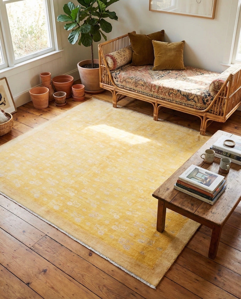 Bazaar Chic Collection Area Rug - Marrakech Square Yellow  lifestyle 52