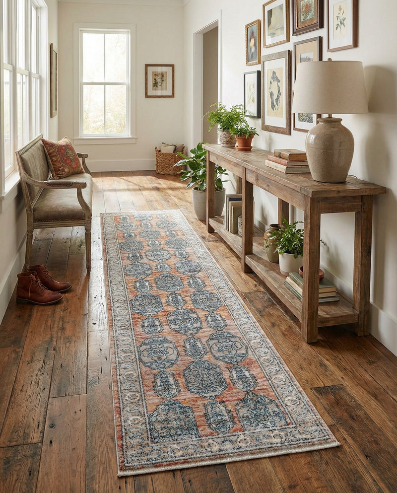 Seville Stripes Collection Area Rug -  Granada (Brick Red) Runner Brick Red  lifestyle 61