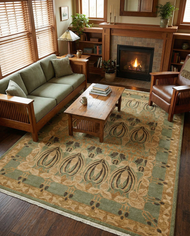 Chelsea Elegance Collection Area Rug -  Brompton (Light Green) Rectangle Light Green  lifestyle 18