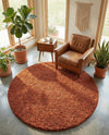 Plush Oasis Collection Area Rug - Serenity (Terracotta) Round Terracotta  lifestyle 73