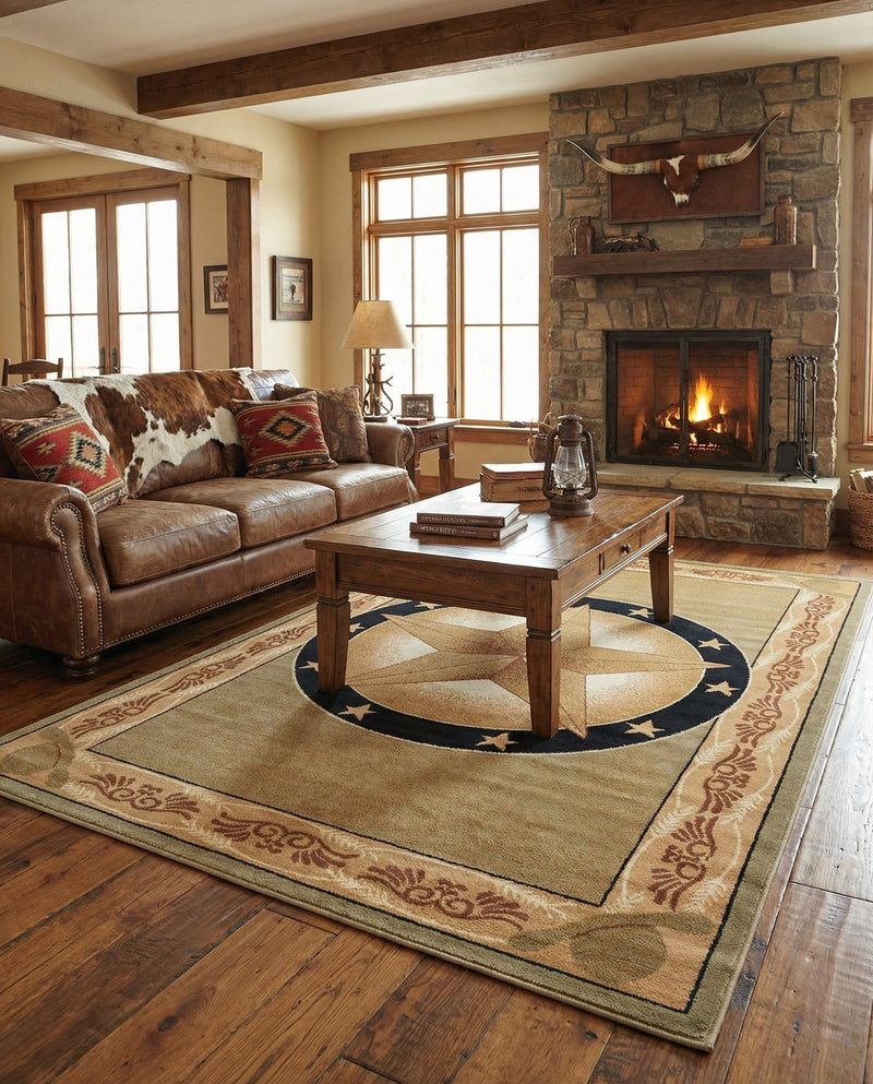 Frontier Trails Collection Area Rug - Redwood Rectangle Green  lifestyle 37