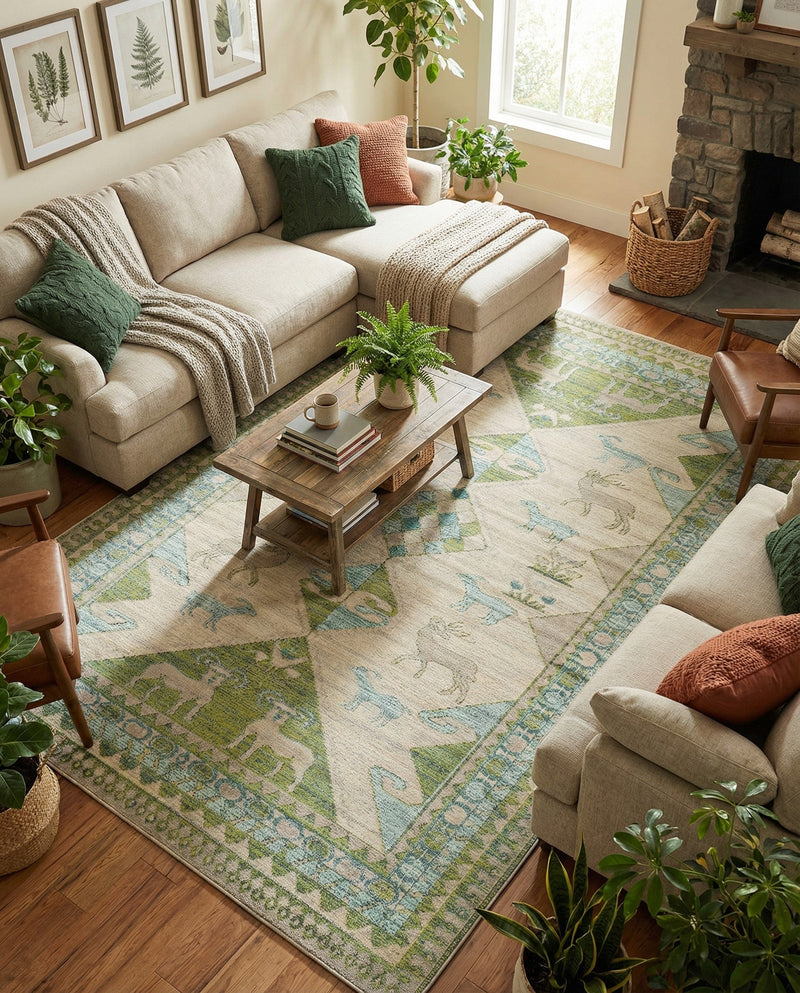 Sedona Vista Collection Area Rug -  Nolina Rectangle Green  lifestyle 31