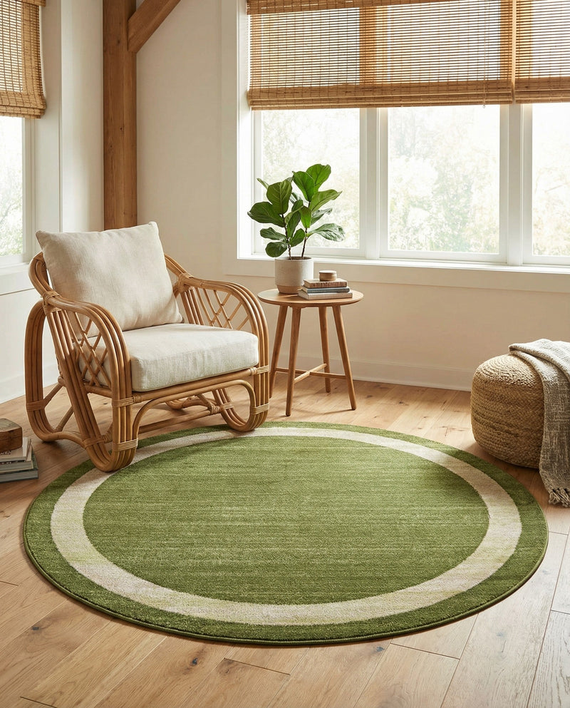 Studio Haven Collection Area Rug -  Alcove (Green) Round Green  lifestyle 60