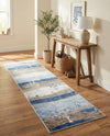 Zagros Shades Collection Area Rug -  Behbahan Runner Blue Gray  lifestyle 59