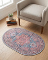 Zahara Oasis Collection Area Rug -  Fez Oval Blue  lifestyle 53
