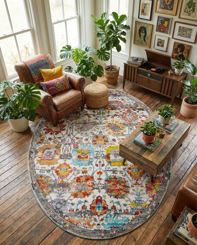 Arcadia Rugs Collection Area Rug -  Elysium Oval Multi  lifestyle 64