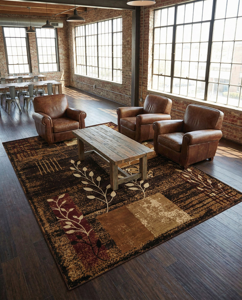 Bistro Lounge Collection Area Rug -  Affogato Rectangle Brown  lifestyle 35