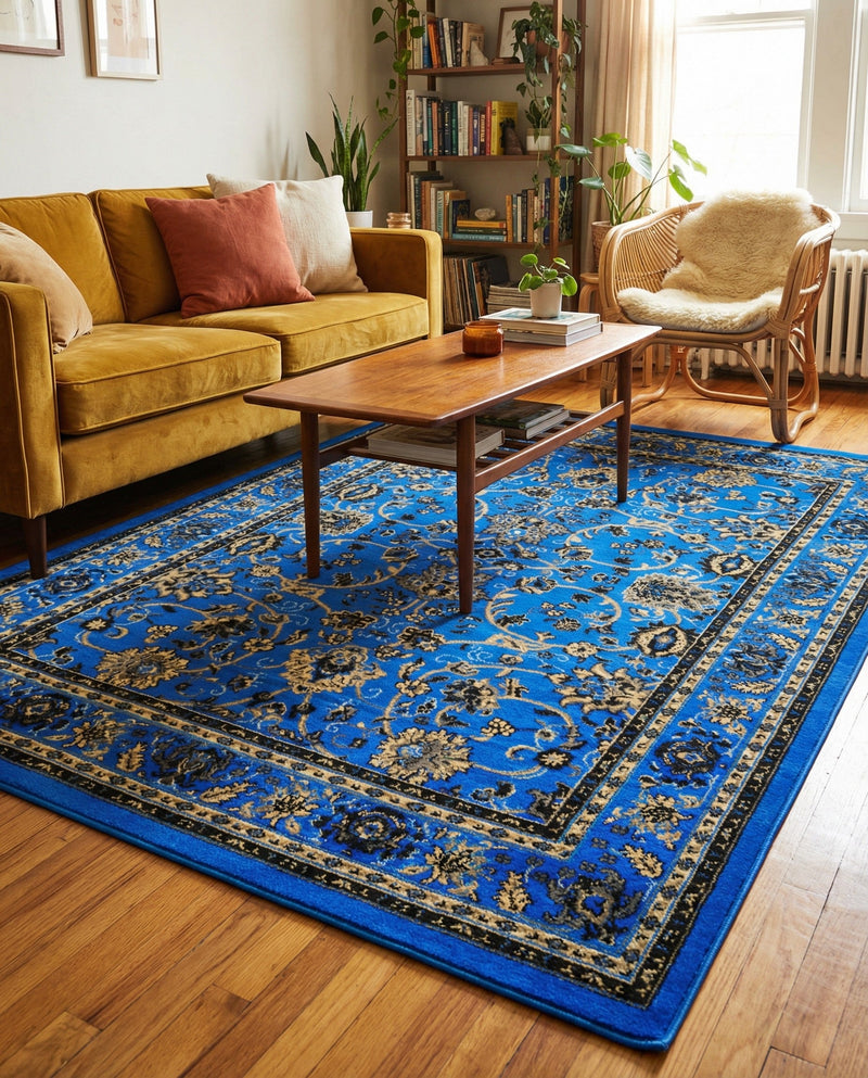 Isfahan Elegance Collection Area Rug - Naghsh-e Jahan (Dark Blue) Rectangle Dark Blue  lifestyle 19