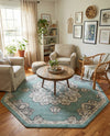 Beverly Grove Collection Area Rug - Melrose (Aqua) Octagon Aqua  lifestyle 73