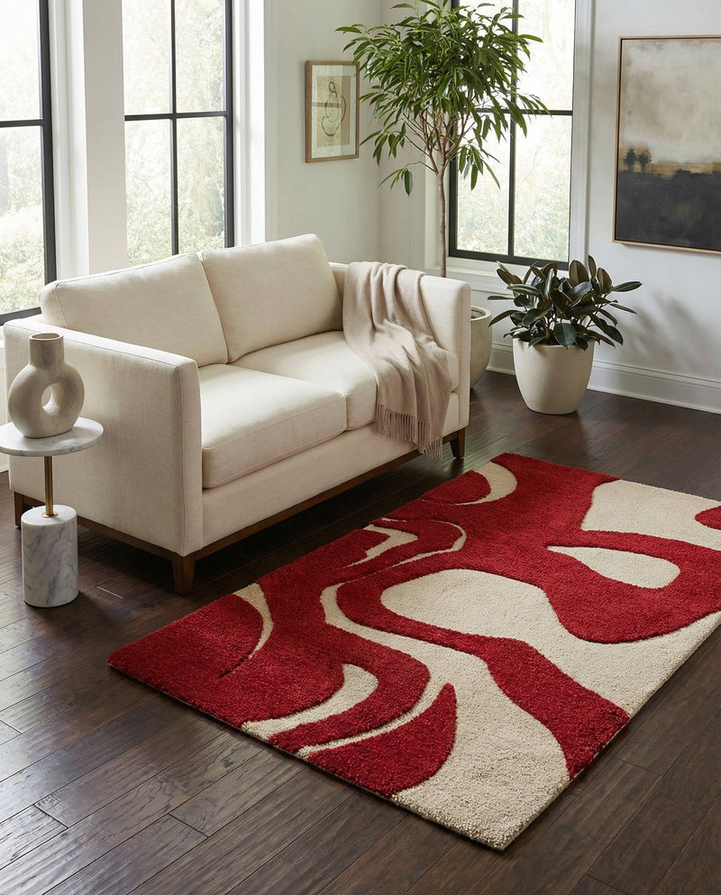 Briarwood Looms Collection Area Rug -  Greenhaven Rectangle Red and Ivory  lifestyle 4