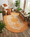 Dover Terrace Collection Area Rug - Marina (Orange) Oval Orange  lifestyle 42