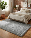 Cozy Comfort Shag Collection Area Rug - Haven (Cloud Gray) Rectangle Cloud Gray  lifestyle 28