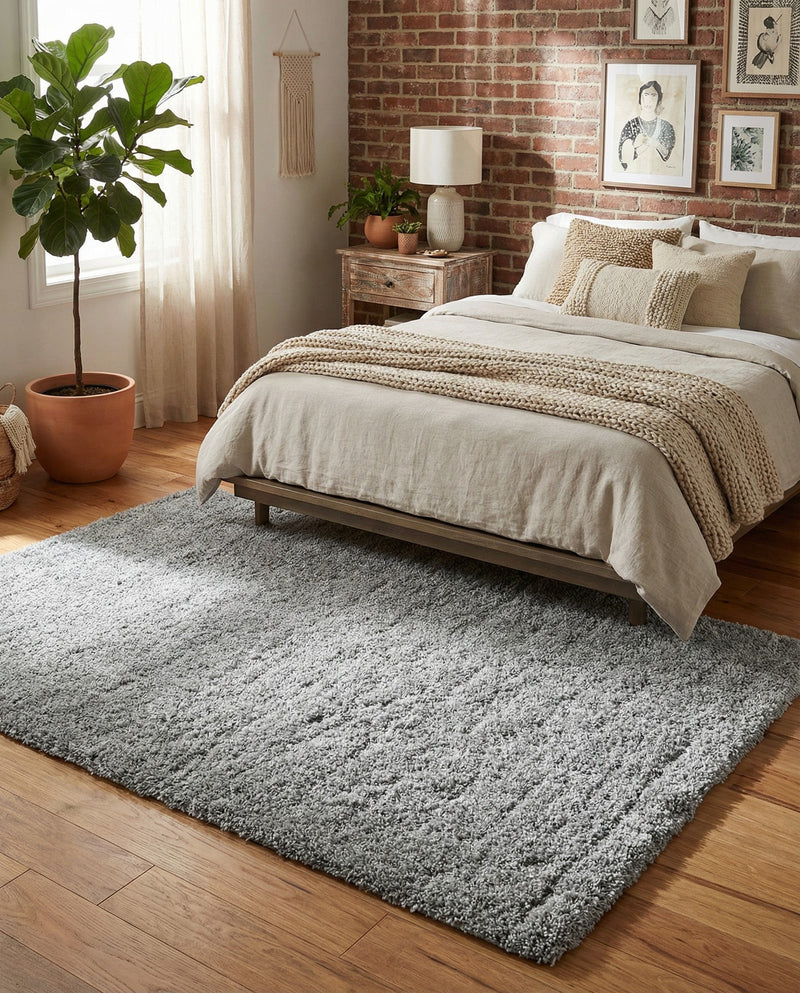 Cozy Comfort Shag Collection Area Rug - Haven (Cloud Gray) Rectangle Cloud Gray  lifestyle 28