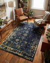 Riviera Elegance Collection Area Rug - Antibes (Navy Blue) Rectangle Navy Blue  lifestyle 32