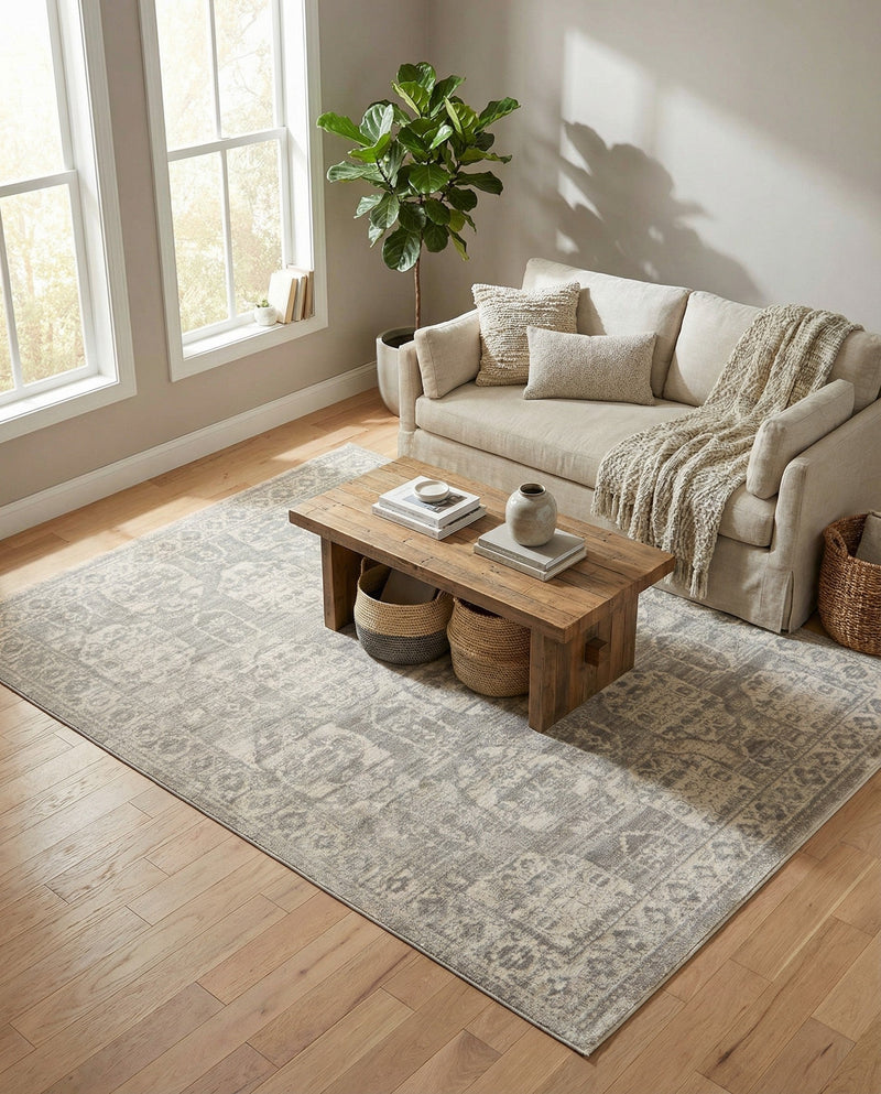 Seville Stripes Collection Area Rug -  Granada (Gray) Rectangle Gray  lifestyle 19