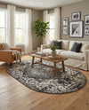 Urban Oasis Rugs Collection Area Rug -  Penthouse (Charcoal Gray) Oval Charcoal Gray  lifestyle 66