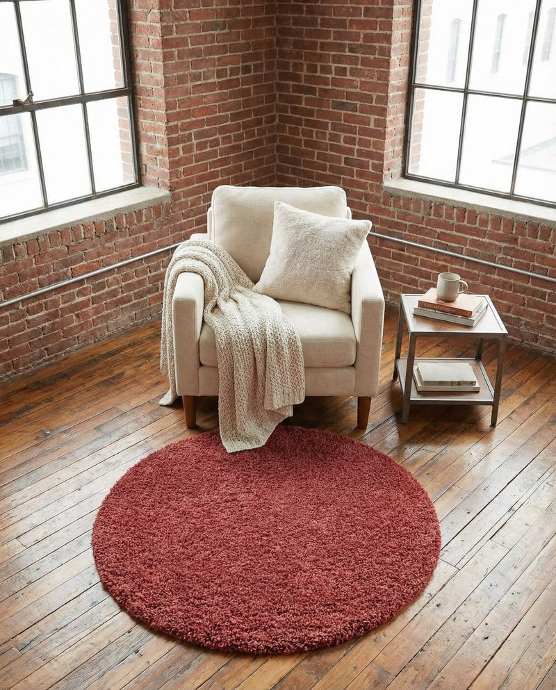 Alpine Plush Collection Area Rug -  Cortina (Poppy) Round Poppy  lifestyle 54