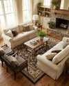 Isfahan Elegance Collection Area Rug - Naghsh-e Jahan (Brown) Square Brown  lifestyle 84