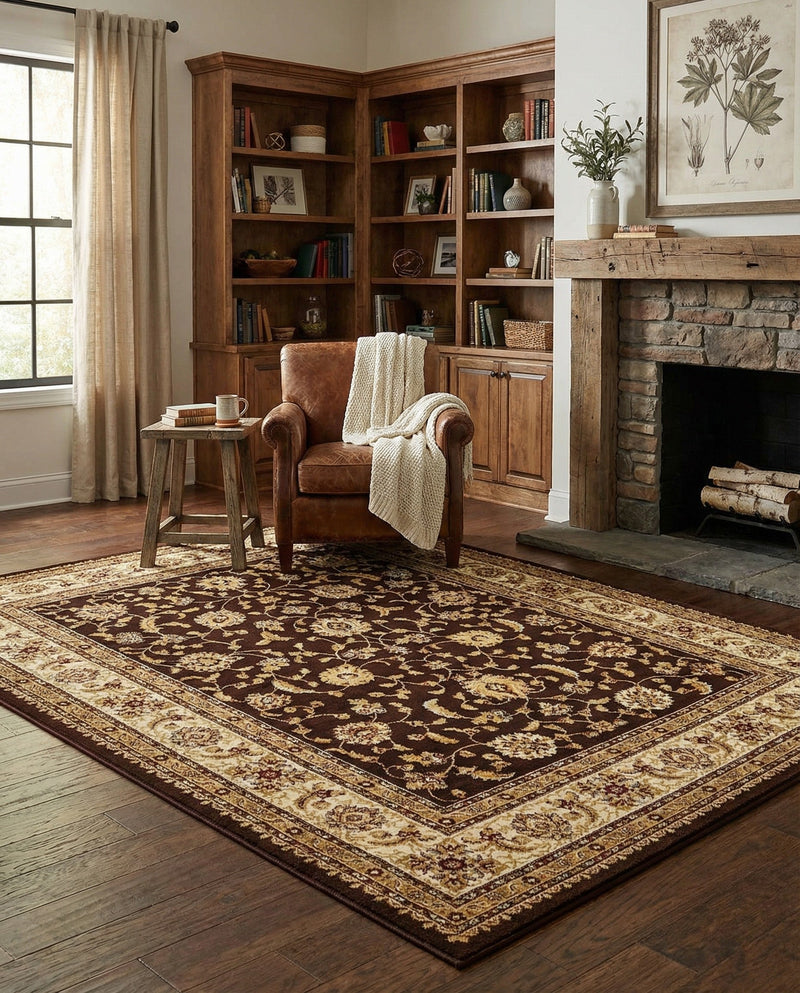 Jaipur Elegance Collection Area Rug -  Nahargarh (Brown) Rectangle Brown  lifestyle 12