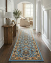 Isfahan Elegance Collection Area Rug - Naghsh-e Jahan (Light Blue) Runner Light Blue  lifestyle 73
