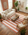 Tassel Trail Collection Area Rug - Pathway (Coral and Ivory) Rectangle Coral and Ivory  lifestyle 19