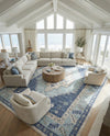 Savannah Series Collection Area Rug -  Augusta (Sky blue) Rectangle Sky blue  lifestyle 30