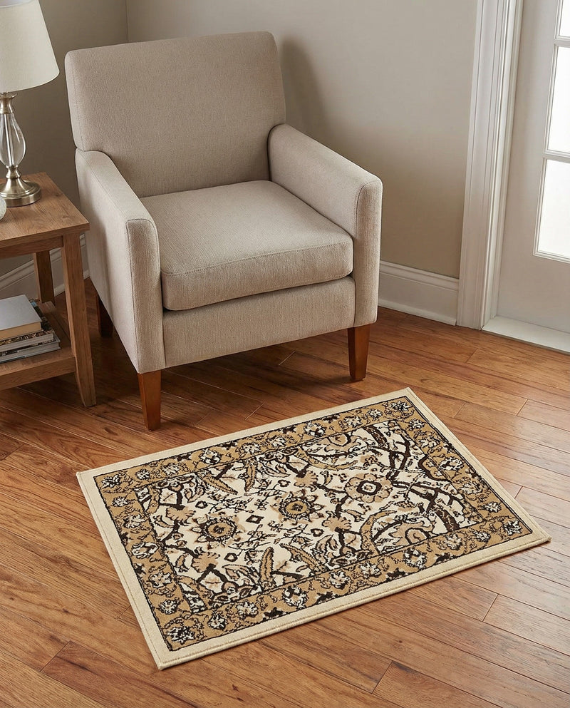 Tabriz Tapestry Collection Area Rug - Sahand (Ivory) Rectangle Ivory  lifestyle 13