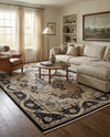 Persian Elegance Collection Area Rug -  Shiraz Rectangle Navy Blue  lifestyle 18